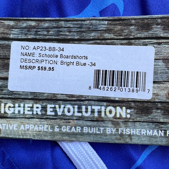 OHO Old Harbor Outfitters Schoolie Board Shorts in Bright Blue Size 34 NWT - Picture 2 of 8